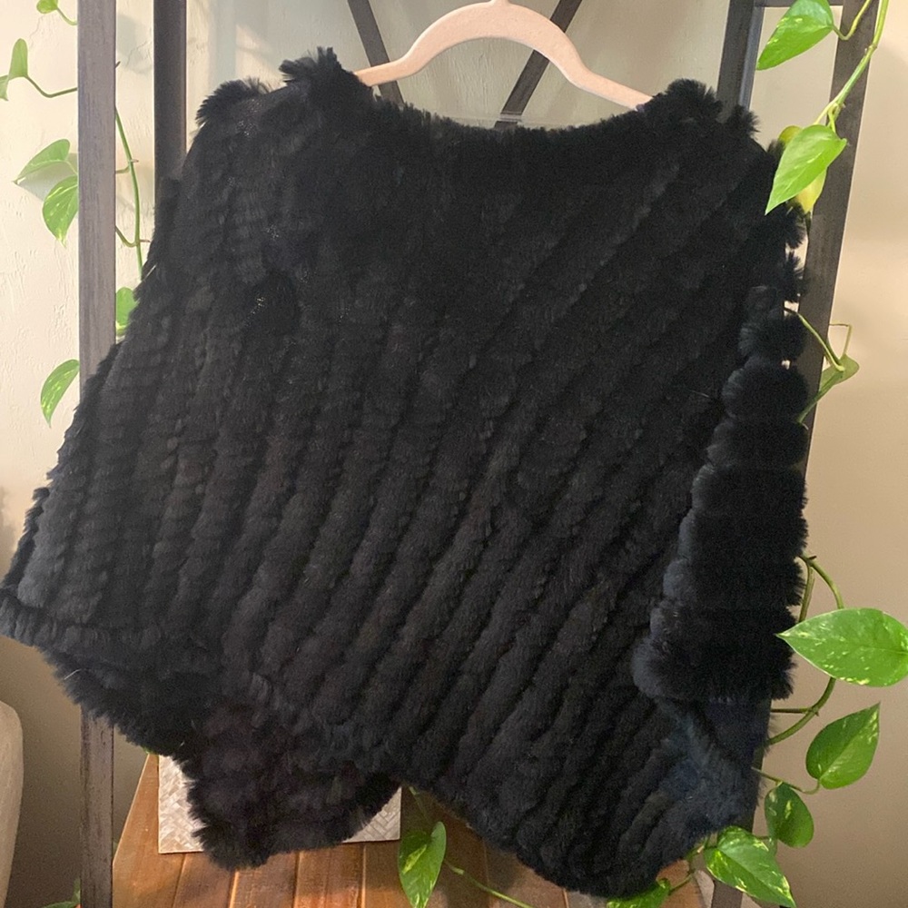 Black Rabbit Fur Cape